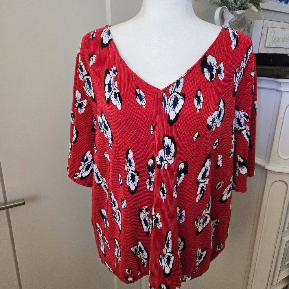 Cleo Red Plus Size Blouse